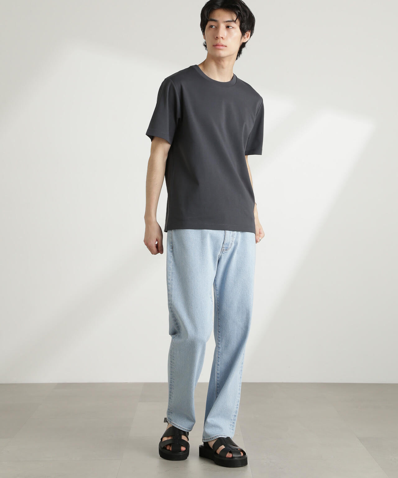ダブルスムースクルーネックTシャツ 半袖