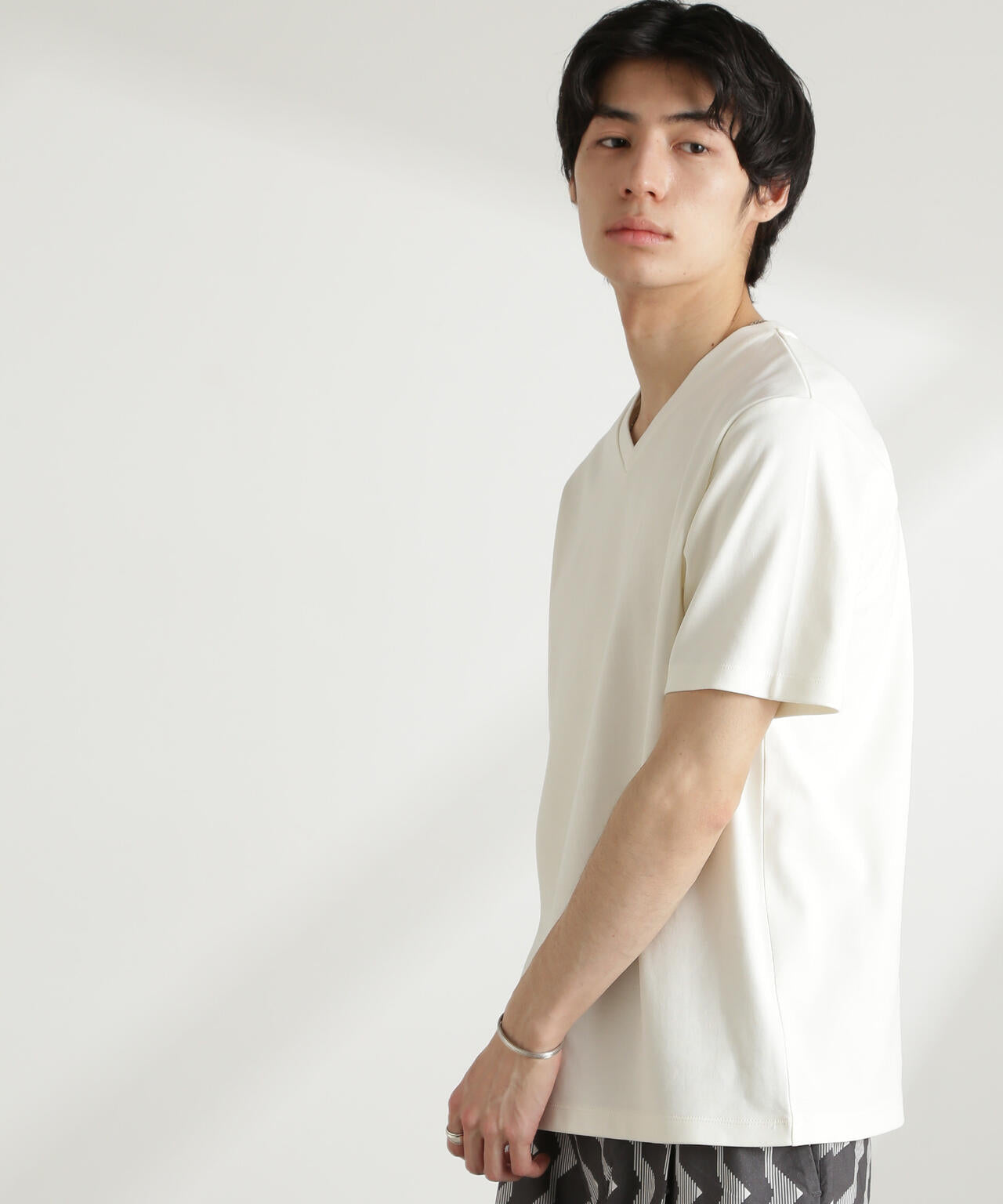 ダブルスムースVネックTシャツ 半袖