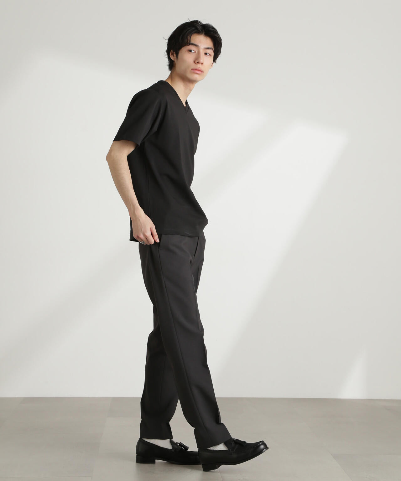 ダブルスムースVネックTシャツ 半袖