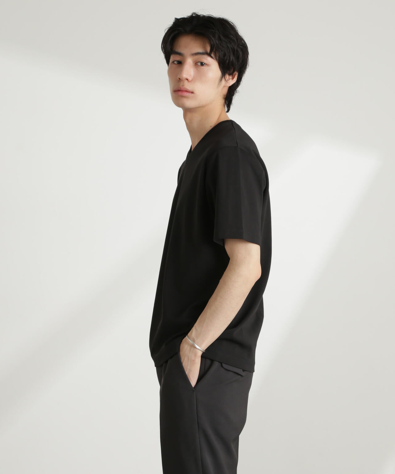 ダブルスムースVネックTシャツ 半袖
