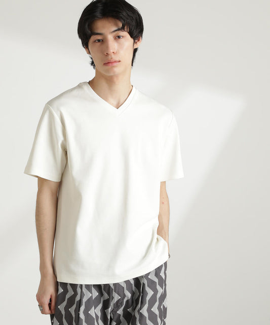 ダブルスムースVネックTシャツ 半袖