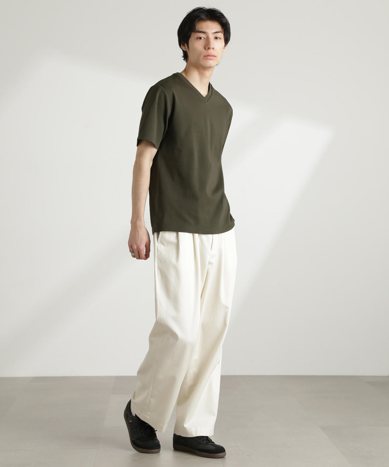 ダブルスムースVネックTシャツ 半袖